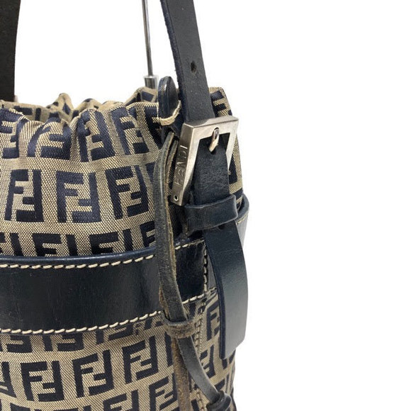 Fendi Zucchino Drawstring Bag Zucca Pattern Black - Picture 2 of 6